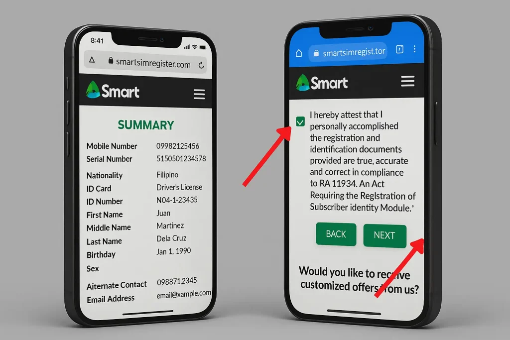 Smart-Sim-Registration step